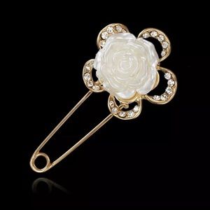 Flora Safety Pin Brooch